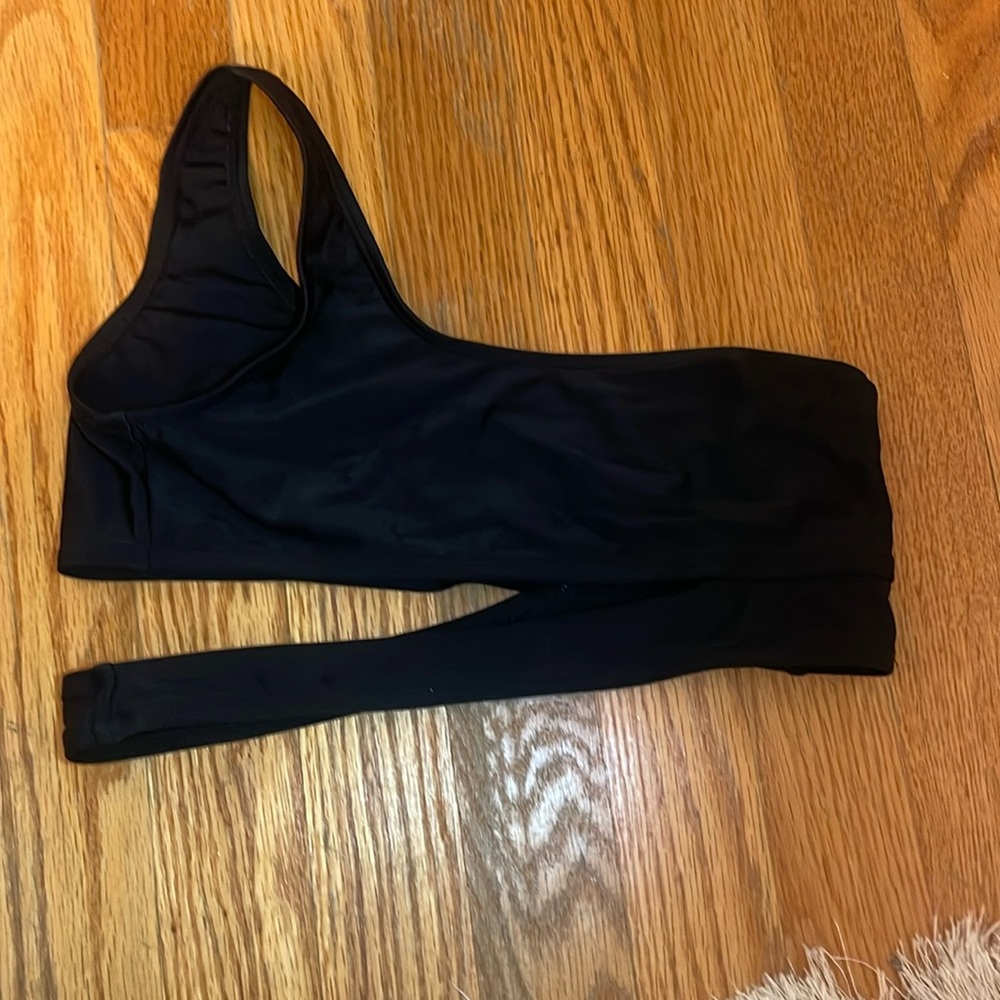 black one shoulder bathing suit top